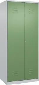 C+P PSA Doppel-Spind Classic PLUS, 2 Abteile, 1850x800x500mm, 7035/6011 Verschluss Zylinderschloss