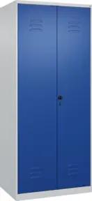 C+P PSA Doppel-Spind Classic PLUS, 2 Abteile, 1850x800x500mm, 7035/5010 Verschluss Sicherheits-Drehriegel