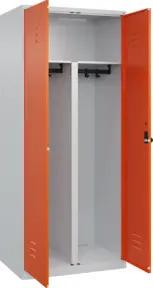 C+P PSA Doppel-Spind Classic PLUS, 2 Abteile, 1850x800x500mm, 7035/2004 Verschluss Sicherheits-Drehriegel
