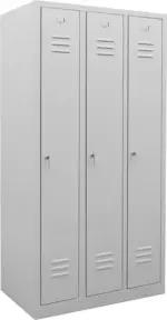 STIER Garderobenspind 3 Abteile 1800x870x500mm lichtgrau