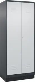 C+P Wäsche-Spind Classic PLUS, Sockel, 2 Abteile, 1950x800x500mm, 7016/7016 Verschluss Zylinderschloss Trennwand mittig