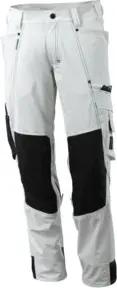 Mascot Hose mit Knietaschen, Stretchstoff Hose weiss