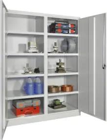 Pavoy Schwerlastschrank H1950 x B1470 x T630, 8 Böden, Korpus / Front Lichtgrau