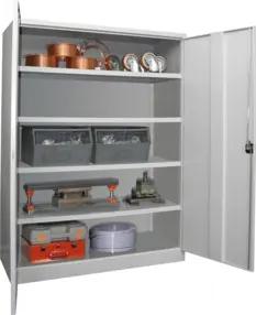 Pavoy Schwerlastschrank H1950/B1470/T630 Großraum, 4 Fachböden a 200 kg, RAL 7035