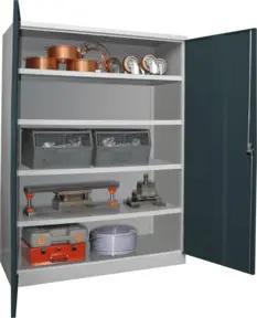 Pavoy Schwerlastschrank H1950/B1470/T630 Großraum, 4 Fachböden a 200 kg, RAL 7035/7016