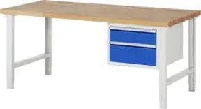 Rau Werkbank höhenverstellbar 7123A1, B2000xT900xH790-1140mm, 2x Schublade-TA