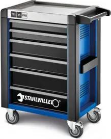 Stahlwille Werkstattwagen 95/6 PRO 6 Schubl. 496 x 827 x 1020 mm blau, RAL 270 30 35; schwarz RAL 9005