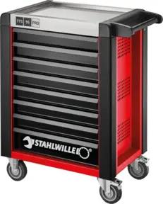 Stahlwille Werkstattwagen 95/8 PRO 8 Schubl. 496 x 827 x 1020 mm rot, RAL 3020; schwarz RAL 9005