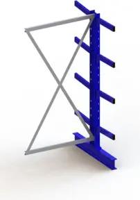 Meta Kragarmregal Anbau IPE140 doppelseitig Enzianblau + 8 Armen je Ständer