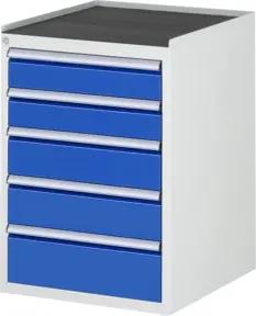 Rau Schubladenschrank m. Anti-Rutsch-Matte 5 Schubl.-L 2x120 2x150 1x180mm