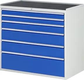 Rau Schubladenschrank m. Anti-Rutsch-Matte 6 Schubl-XXL 2x90 1x120 2x180 1x270mm