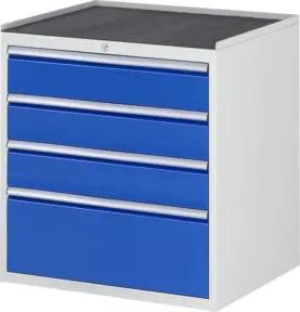 Rau Schubladenschrank m. Anti-Rutsch-Matte 4 Schubl.-XL 3x150 1x270mm
