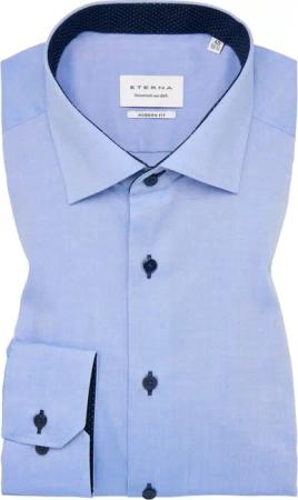 MODERN FIT Hemd in blau unifarben