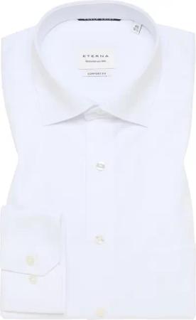 COMFORT FIT Cover Shirt in weiß unifarben