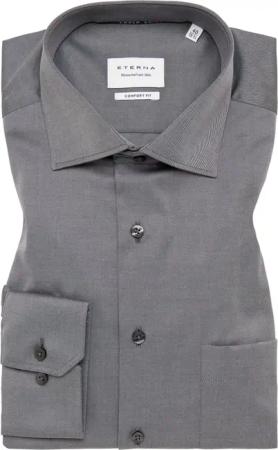 COMFORT FIT Cover Shirt in grau unifarben