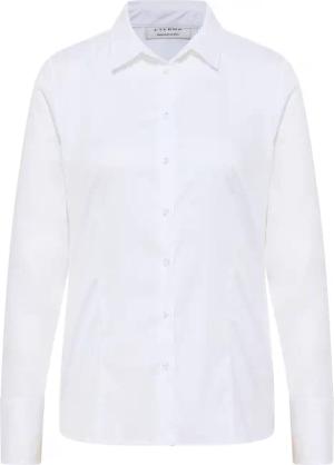 REGULAR FIT Satin Shirt Bluse in weiß unifarben