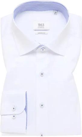 MODERN FIT Luxury Shirt in weiß unifarben