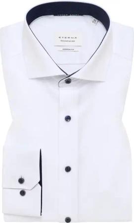 MODERN FIT Cover Shirt in weiß unifarben