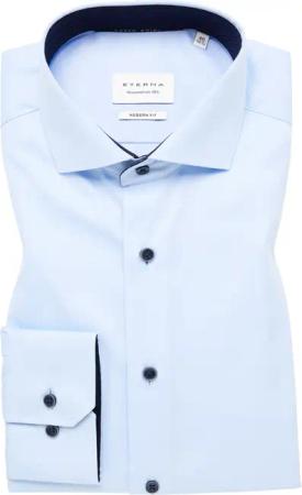 MODERN FIT Cover Shirt in hellblau unifarben