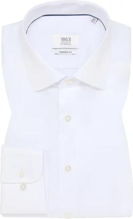 MODERN FIT Luxury Shirt in weiß unifarben