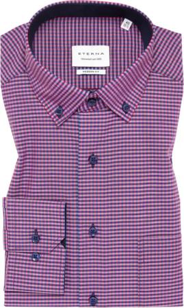 MODERN FIT Hemd in sunset red kariert