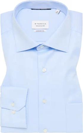 COMFORT FIT Cover Shirt in hellblau unifarben