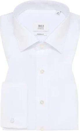 MODERN FIT Luxury Shirt in weiß unifarben