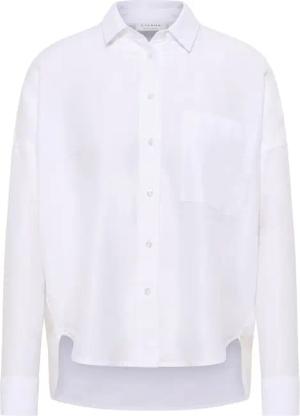 Linen Shirt Bluse in weiß unifarben