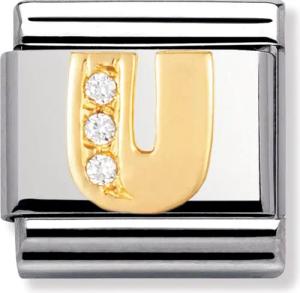 Nomination Classic - BUCHSTABEN Edelstahl, 18K-Gold und Cubic Zirc. (U)