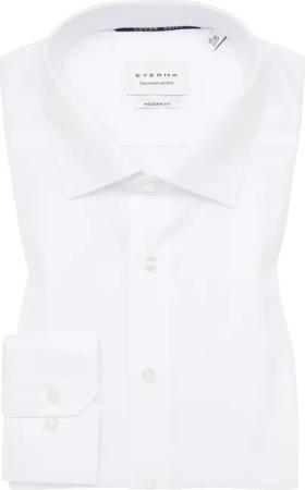 MODERN FIT Cover Shirt in weiß unifarben