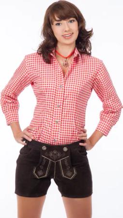 Damen Ledershorts dunkelbraun