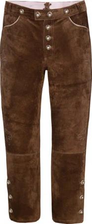 Lange Lederhose mittelbraun