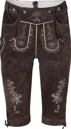 Trachtenlederhose Kniebundhose Hannes dunkelbraun