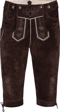 Trachtenlederhose Kniebundhose dunkelbraun