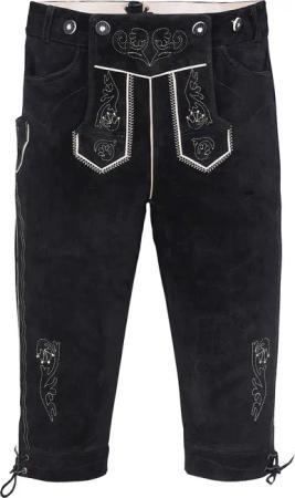 Trachtenlederhose Kniebundhose schwarz