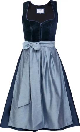 Midi Dirndl Luna Samt Blau