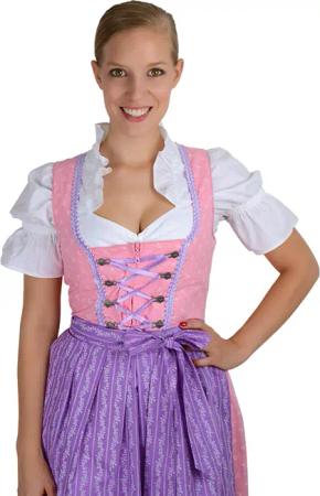 Midi Dirndl rosa flieder mit weißen Streublümchen