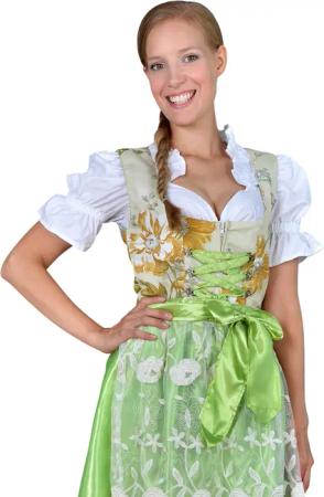 Mini Dirndl Blumen Spitze hellgrün