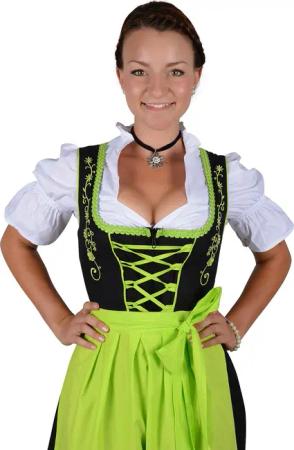 Midi Dirndl Laura schwarz grün