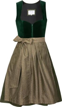Midi Dirndl Livia Samt Grün