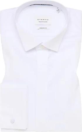 MODERN FIT Cover Shirt in weiß unifarben