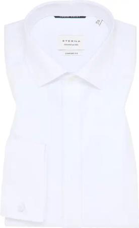 COMFORT FIT Cover Shirt in weiß unifarben