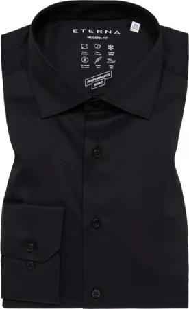 MODERN FIT Performance Shirt in schwarz unifarben