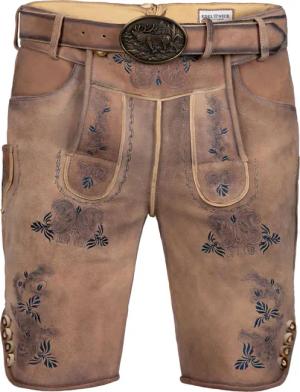 Kurze Wildbock Lederhose Peter blau sämisch