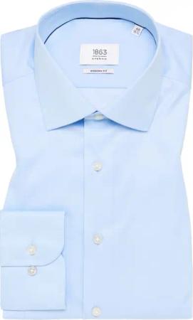 MODERN FIT Luxury Shirt in hellblau unifarben