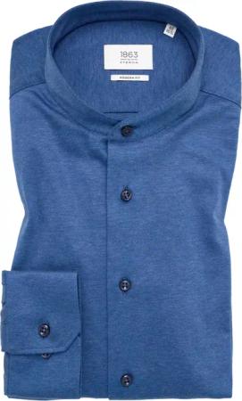 MODERN FIT Jersey Shirt in blau unifarben