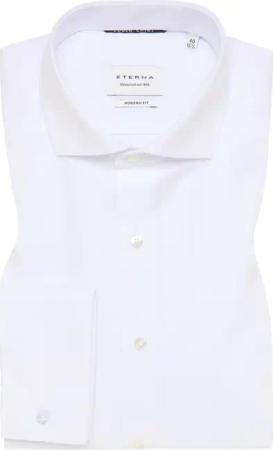 MODERN FIT Cover Shirt in weiß unifarben