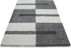 Stilvoll Günstig Hochflor-Teppich für Wohnzimmer und Schlafzimmer Kariertes Design, Rechteck, Höhe: 30 mm