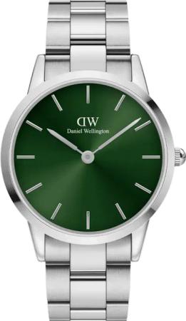 Daniel Wellington DW Uhr Iconic Link Emerald Silver 40mm