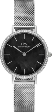 Daniel Wellington DW Uhr Petite Lumine Bezel Sterling Black MOP 28mm Silver